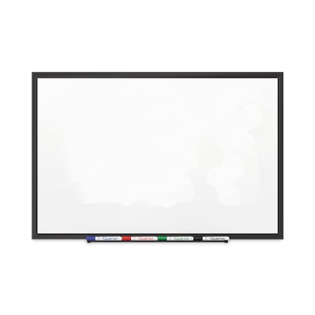 Quartet Magnetic Whiteboard, 3"X2", Black Alum, Magnetic Dry Erase, 24", 36", Aluminum Frame, White 2543B